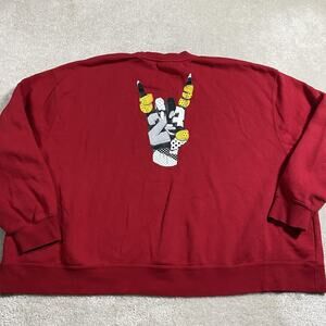 Jordan Sweatshirt Mens 2XL Red Loose Fit Jumpman Crewneck 23 Graphic Pullover